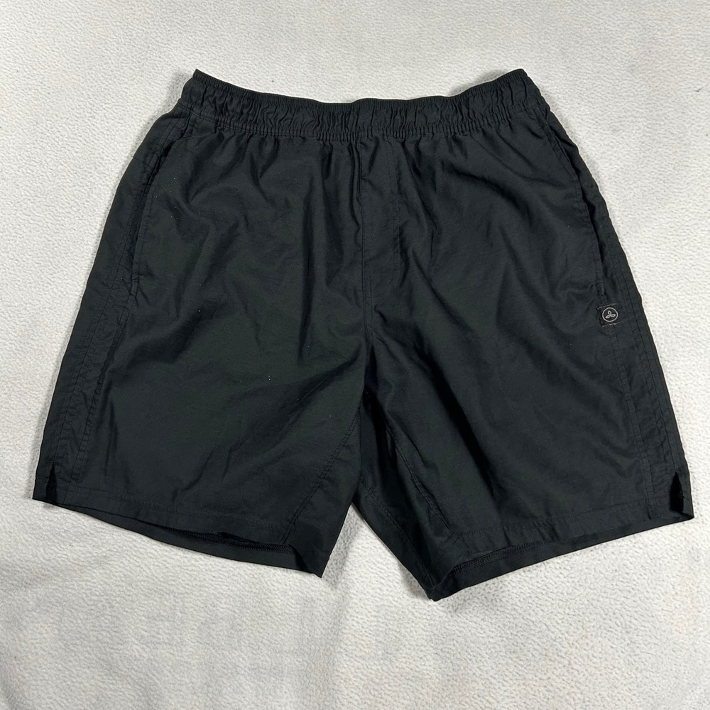 Prana Shorts Mens Large Black Elastic Waist Drawstring Performance Activewear
